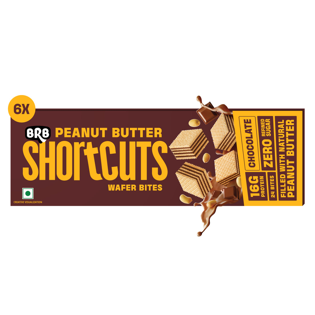 BRB Shortcuts - Peanut Butter Wafer Bites - Chocolate - Box of 6