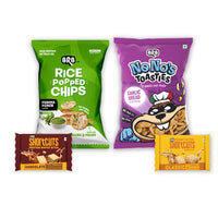 BRB Rakhi Snack Box With Toasties, Popped Chips, Shortcuts Wafer Bites & Protection Cards - Mini