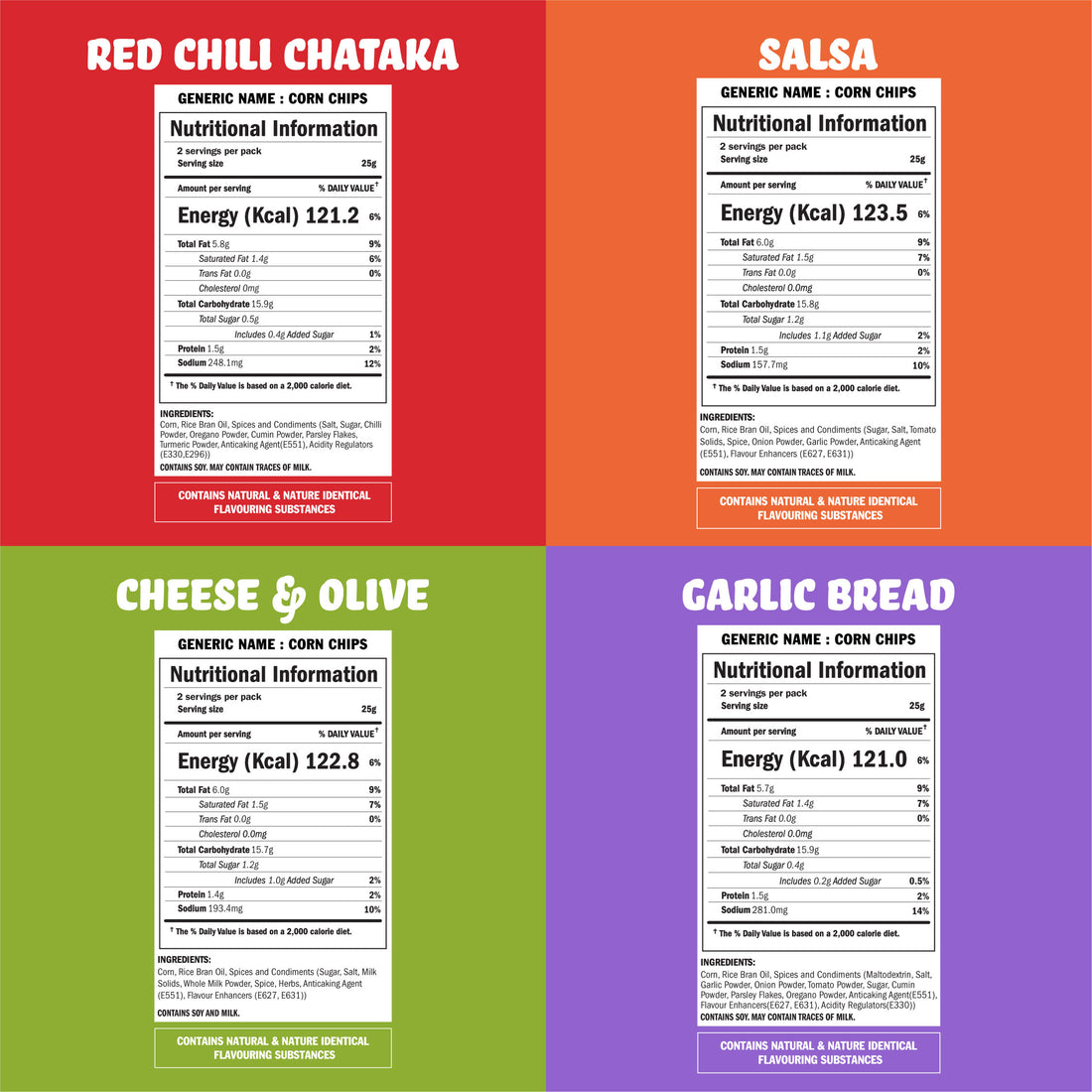 PARTY COMBO - 13 Packs - 13 Flavours X 1 Packs (48g each) - Potato Popped Chips, Rice Popped Chips & Corn Popped Chips