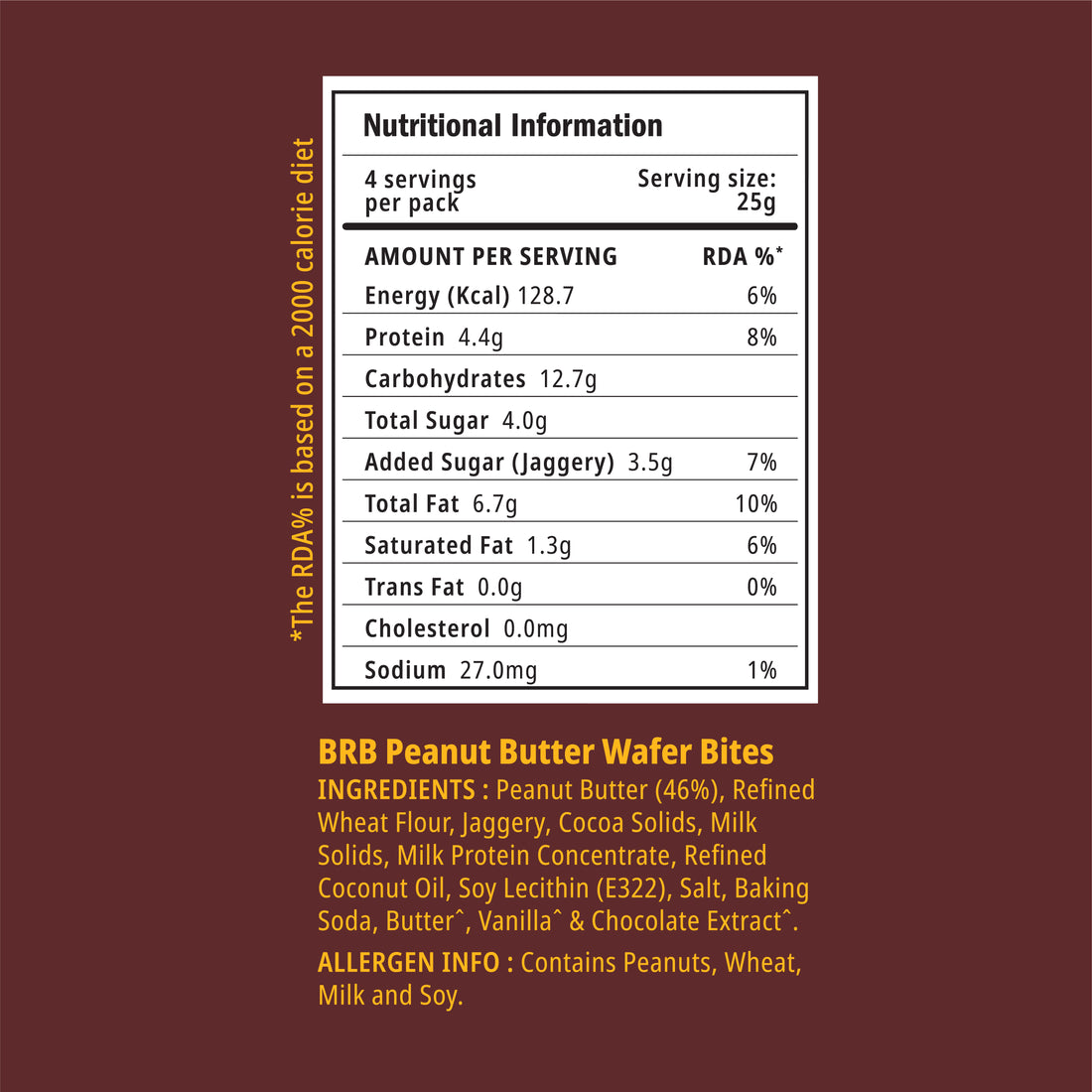 BRB Shortcuts - Peanut Butter Wafer Bites - Chocolate - Box of 6