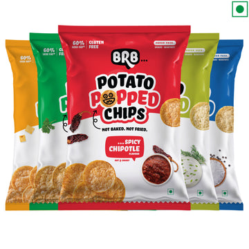 Potato Popped Chips - 20 Packs - 5 Flavours X 4 Packs (48g Each)